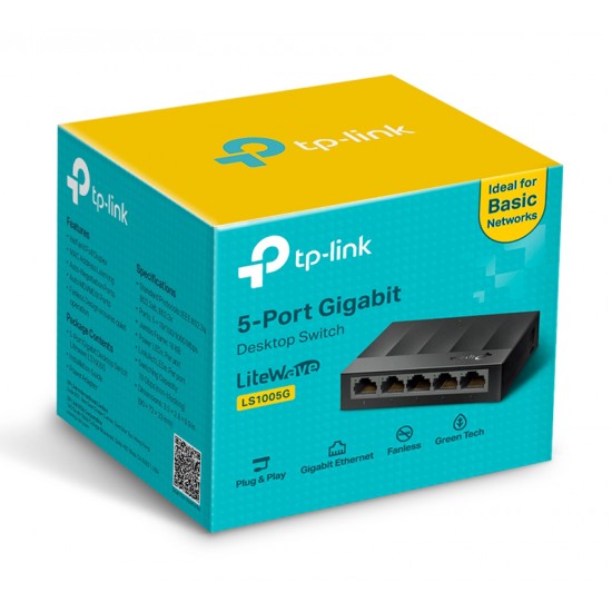 TP-LINK desktop switch LiteWave LS1005G, 5-port 10/100/1000Mbps, Ver 5.40