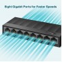TP-LINK desktop switch LiteWave LS1008G, 8-port 10/100/1000Mbps, Ver 3.0