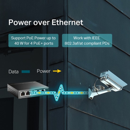 TP-LINK desktop switch TL-SG1005LP, 5-Port Gigabit, 4x PoE+, V4.0