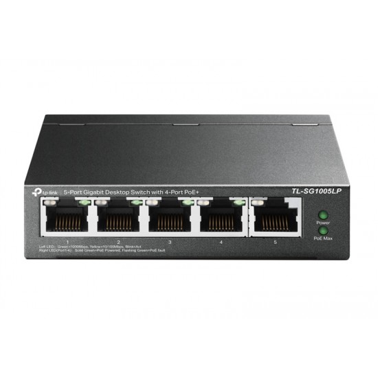 TP-LINK desktop switch TL-SG1005LP, 5-Port Gigabit, 4x PoE+, V4.0