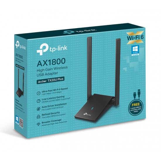 TP-LINK ασύρματος USB αντάπτορας δικτύου Archer TX20U Plus, 1800Mbps V.1