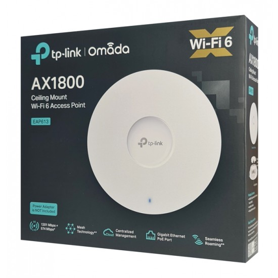 TP-LINK access point EAP613, οροφής, Wi-Fi 6, 1800Mbps, Mesh, Ver. 1.0
