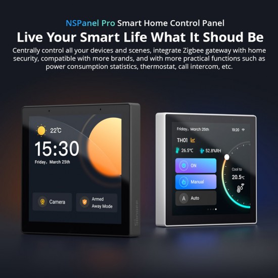 SONOFF smart panel ελέγχου NSPanel Pro, οθόνη αφής, Wi-Fi, Zigbee, λευκό