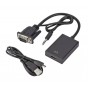 POWERTECH αντάπτορας VGA & 3.5mm σε HDMI PTH-078, μαύρος