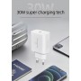 POWERTECH φορτιστής τοίχου PT-1043, USB-C, PD QC3.0, GaN, 30W, λευκός