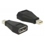DELOCK αντάπτορας mini DisplayPort σε DisplayPort 65238, 4K/60Hz, μαύρος