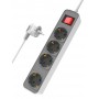 POWERTECH πολύπριζο ασφαλείας PT-1056, 4x schuko, 16A, 1.4m, λευκό