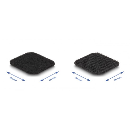 POWERTECH αυτοκόλλητα τύπου Velcro TIES-067 σε ρολό 5m, 45x50mm, μαύρο