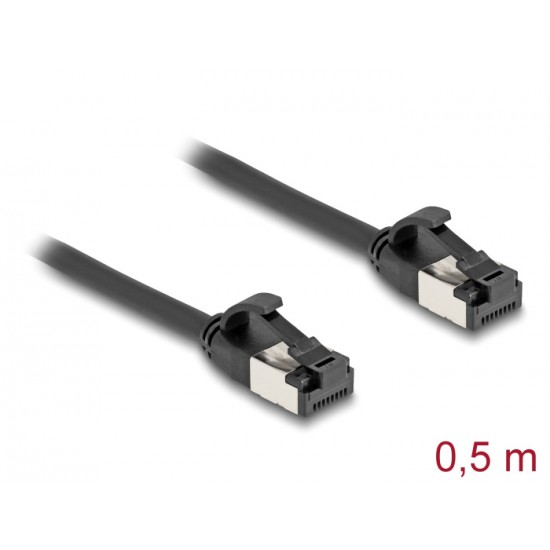 DELOCK καλώδιο δικτύου 80182, CAT 8.1 U/FTP, 40Gbps, εύκαμπτο, 0.50m, μαύρο