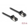 DELOCK καλώδιο δικτύου 80182, CAT 8.1 U/FTP, 40Gbps, εύκαμπτο, 0.50m, μαύρο
