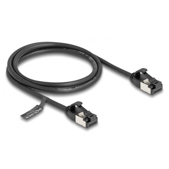 DELOCK καλώδιο δικτύου 80183, CAT 8.1 U/FTP, 40Gbps, εύκαμπτο, 1m, μαύρο