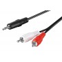 GOOBAY καλώδιο 3.5mm σε 2x RCA 51648, CU, 1m, μαύρο