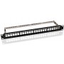 GOOBAY Keystone patch panel 95743, 19"/1U, 24x ports, μαύρo