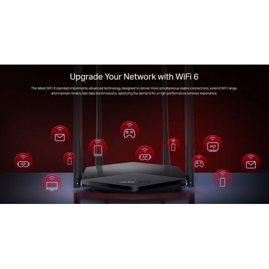 MERCUSYS router MR60X, Wi-Fi 6, 1500Mbps AX1500, Dual Band, Ver. 2.0