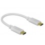 DELOCK καλώδιο USB-C 85357, 100W PD, 5A, 15cm, E-Marker, λευκό