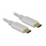 DELOCK καλώδιο USB-C 85357, 100W PD, 5A, 15cm, E-Marker, λευκό