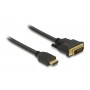 DELOCK καλώδιο HDMI σε DVI 85653, 2K/60Hz, 7.92 Gbps, 1.5m, μαύρο