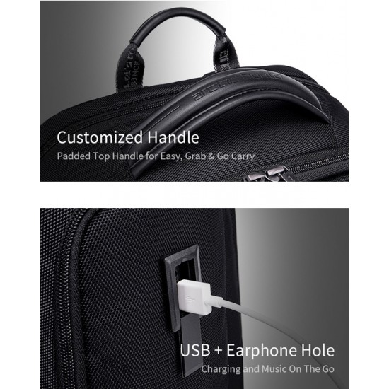 ARCTIC HUNTER τσάντα πλάτης B00544 με θήκη laptop 17", 40L, USB, μαύρη