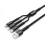 LDNIO καλώδιο USB σε USB-C/Lightning/Micro USB LC93, 3.4A, 1.2m, γκρι