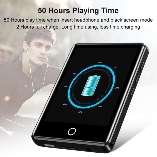 RUIZU MP3 player M6 με οθόνη αφής 2.8", 8GB, Bluetooth, ελληνικό μενού, μαύρο