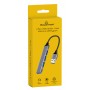 POWERTECH USB hub PT-1114, 4x θυρών, 5Gbps, USB σύνδεση, γκρι