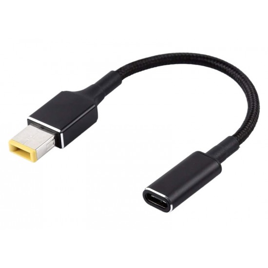 POWERTECH αντάπτορας τροφοδοσίας laptop CAB-UC077, USB-C σε slim tip Lenovo, μαύρος