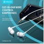 CELEBRAT earphones με μικρόφωνο G25, 3.5mm σύνδεση, Φ10mm, 1.2m, λευκά