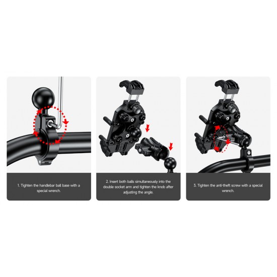 ULEFONE βάση ποδηλάτου για smartphone Armor Mount Pro AM01, μαύρη