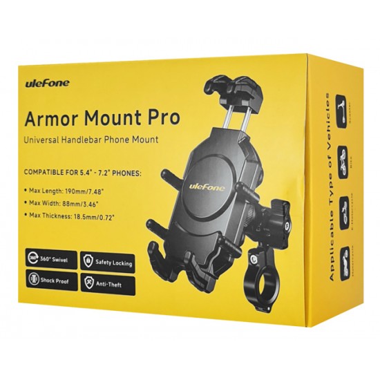 ULEFONE βάση ποδηλάτου για smartphone Armor Mount Pro AM01, μαύρη