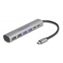 DELOCK USB hub 64232, 6x θυρών, 10Gbps, USB-C σύνδεση, γκρι