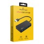 POWERTECH USB hub PT-1145, 4x θυρών, 5Gbps, USB σύνδεση, μαύρο