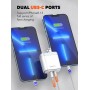 LDNIO φορτιστής τοίχου A2528M με καλώδιο, 2x USB-C, 35W, MFi, λευκό