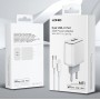 LDNIO φορτιστής τοίχου A2528M με καλώδιο, 2x USB-C, 35W, MFi, λευκό