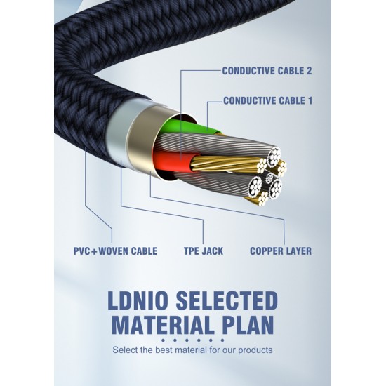 LDNIO καλώδιο USB-C σε USB LS691, 30W, 1m, γκρι