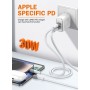 LDNIO καλώδιο Lightning σε USB-C LC602I, 30W PD, 2m, γκρι