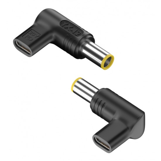 POWERTECH αντάπτορας τροφοδοσίας laptop YX-12, USB-C σε Lenovo/IBM 7.9x5.5mm, μαύρος