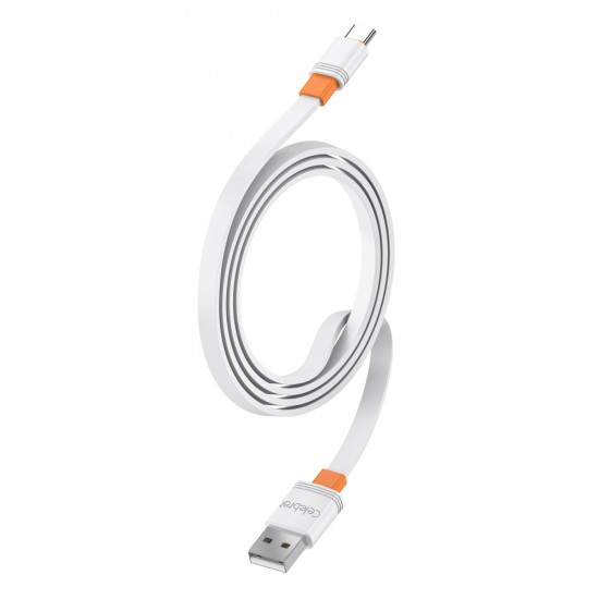 CELEBRAT καλώδιο USB-C σε USB CB-33C, flat, 3A, 1m, λευκό