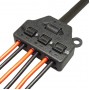 Splitter block TOOL-0096 για LED καλωδιοταινίες, 3-port, μαύρο
