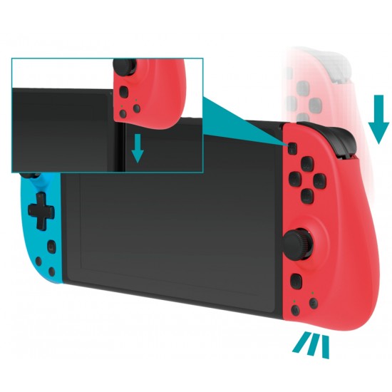 ROAR ασύρματο gamepad τύπου Joy-Con RR-0015 για Nintendo Switch, μπλε & κόκκινο