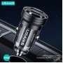 USAMS φορτιστής αυτοκινήτου US-CC175, USB & USB-C, 45W, QC & PD, μαύρος