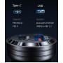 USAMS φορτιστής αυτοκινήτου US-CC175, USB & USB-C, 45W, QC & PD, μαύρος