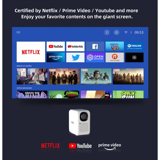 MECOOL smart βιντεοπροβολέας KP2, 1080p FHD, 600 ANSI, Wi-Fi, λευκός