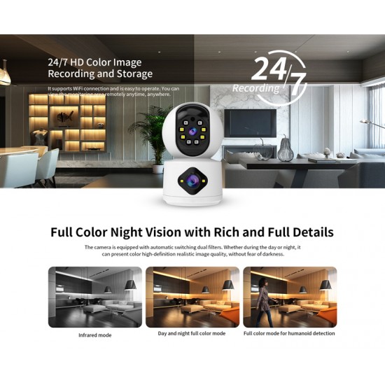VSTARCAM smart κάμερα C992DR, 3MP, dual lens, WiFi, PTZ, SD