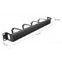 DELOCK cable management 67033, 19"/1U rack, 4x γάντζοι & βούρτσα, μαύρο