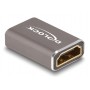 DELOCK αντάπτορας HDMI 60078 με Ethernet, 8K/60Hz, μεταλλικός, γκρι