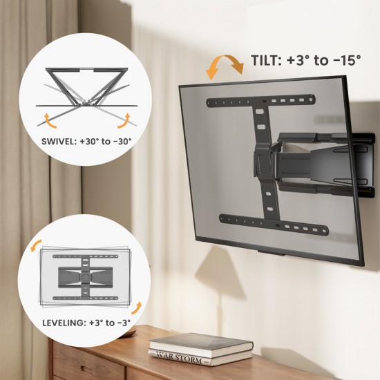 BRATECK επιτοίχια βάση τηλεόρασης LPA79-464, 43-90", έως 50kg, full motion