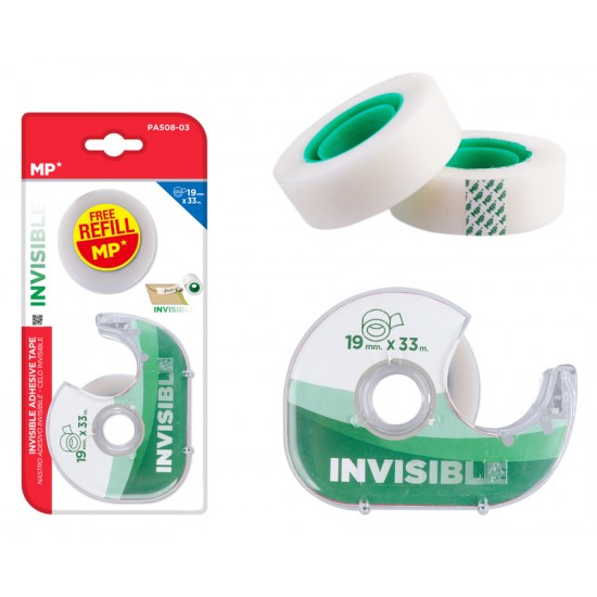 MP βάση και κολλητική ταινία Invisible PA508-03, 19mm, 33m, διάφανη