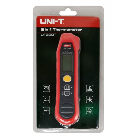 UNI-T ψηφιακό θερμόμετρο 2 in 1 UT320T, -40~300 °C, IP54
