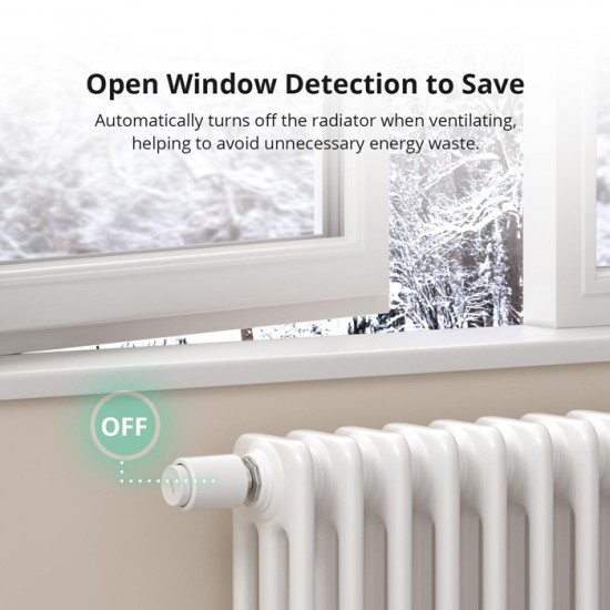 SONOFF smart θερμοστατική βαλβίδα για καλοριφέρ TRVZB, ZigBee, M30x1.5, 48x76mm, 6-28°C