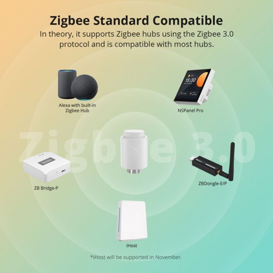 SONOFF smart θερμοστατική βαλβίδα για καλοριφέρ TRVZB, ZigBee, M30x1.5, 48x76mm, 6-28°C
